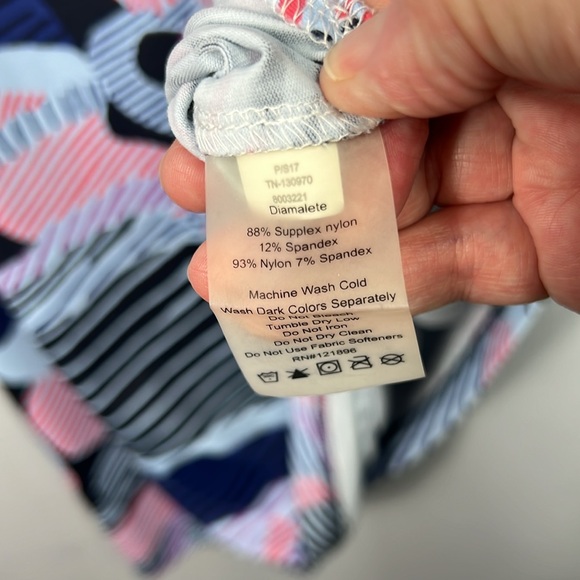 Title Nine Cap Sleeve Geometric Stripe Print Knee Length V-Neck Dress Medium - Picture 7 of 10